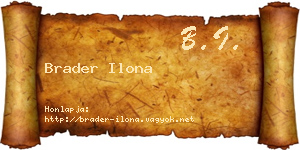 Brader Ilona névjegykártya